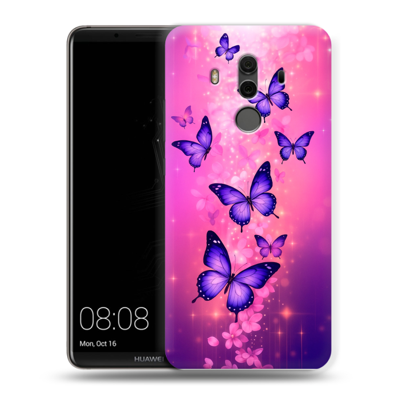 Силиконовый чехол на Huawei Mate 10 Pro с принтом Бабочки Силиконовый чехол на Huawei Mate 10 Pro с принтом Бабочки