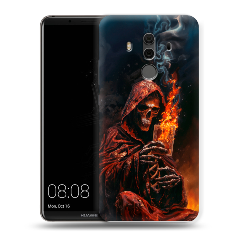 Силиконовый чехол на Huawei Mate 10 Pro с принтом Скелет и карты Силиконовый чехол на Huawei Mate 10 Pro с принтом Скелет и карты