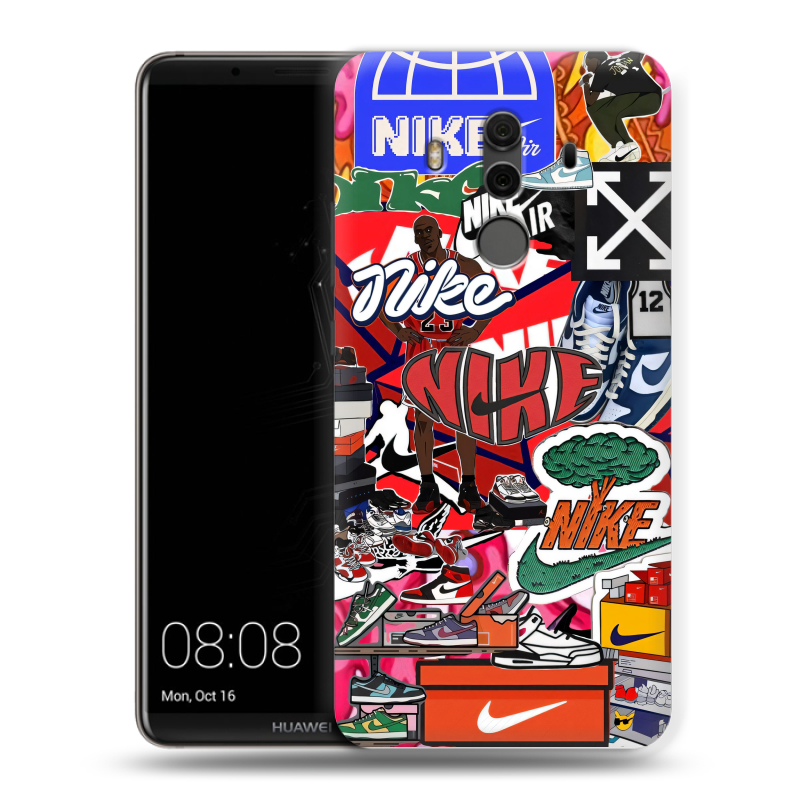 Силиконовый чехол на Huawei Mate 10 Pro с принтом Найк Nike яркий Силиконовый чехол на Huawei Mate 10 Pro с принтом Найк Nike яркий