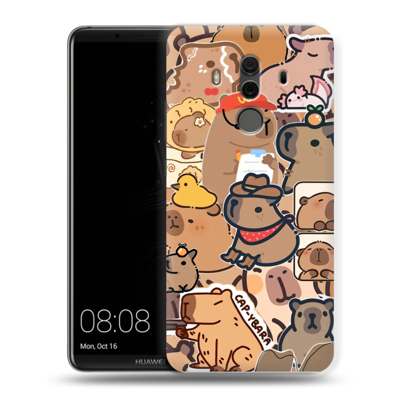 Силиконовый чехол на Huawei Mate 10 Pro с принтом капибара Силиконовый чехол на Huawei Mate 10 Pro с принтом капибара