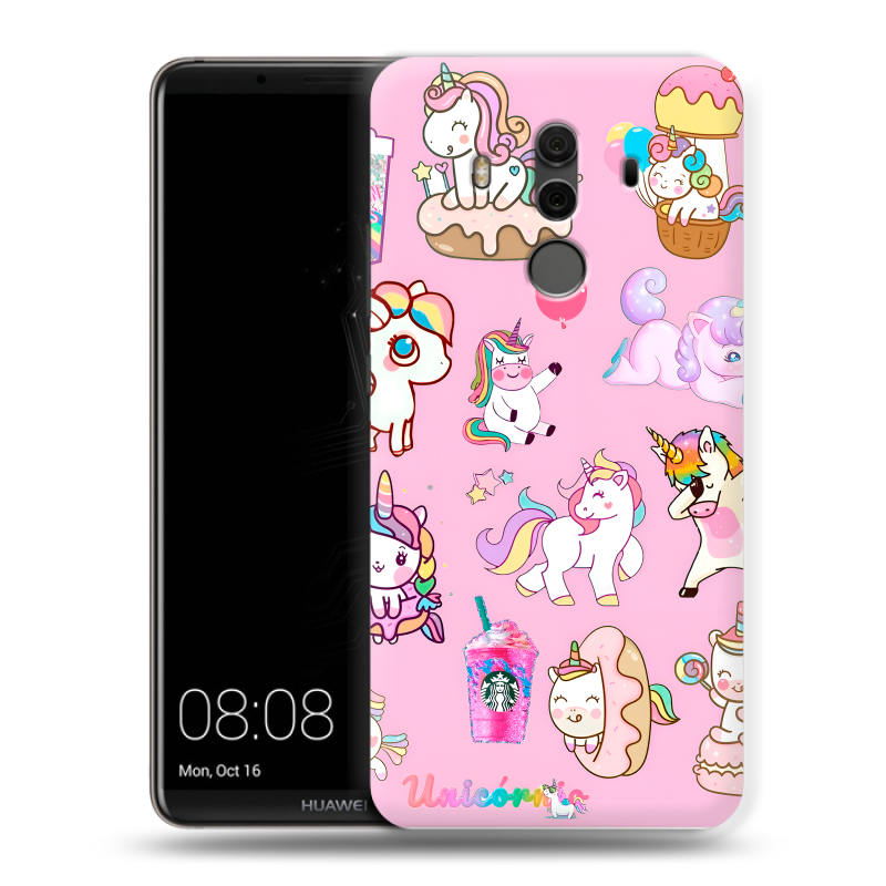 Пластиковый чехол на Huawei Mate 10 Pro с принтом розовые единороги Пластиковый чехол на Huawei Mate 10 Pro с принтом розовые единороги
