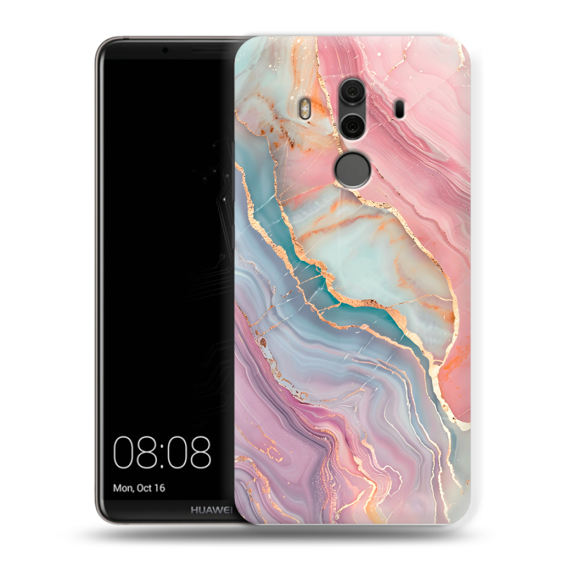 Силиконовый чехол на Huawei Mate 10 Pro с принтом розовый мрамор Силиконовый чехол на Huawei Mate 10 Pro с принтом розовый мрамор