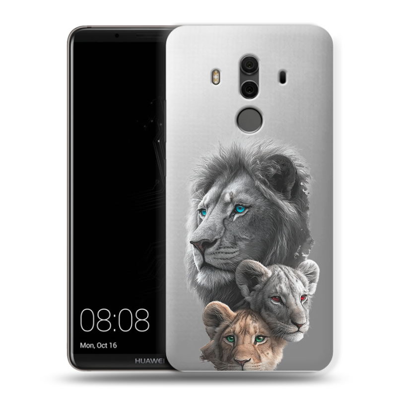 Силиконовый чехол на Huawei Mate 10 Pro с принтом Львы Силиконовый чехол на Huawei Mate 10 Pro с принтом Львы