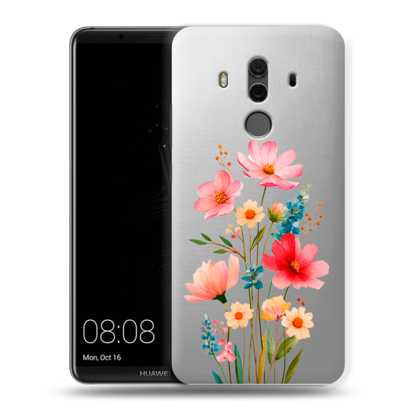 Пластиковый чехол на Huawei Mate 10 Pro с принтом Цветы Пластиковый чехол на Huawei Mate 10 Pro с принтом Цветы
