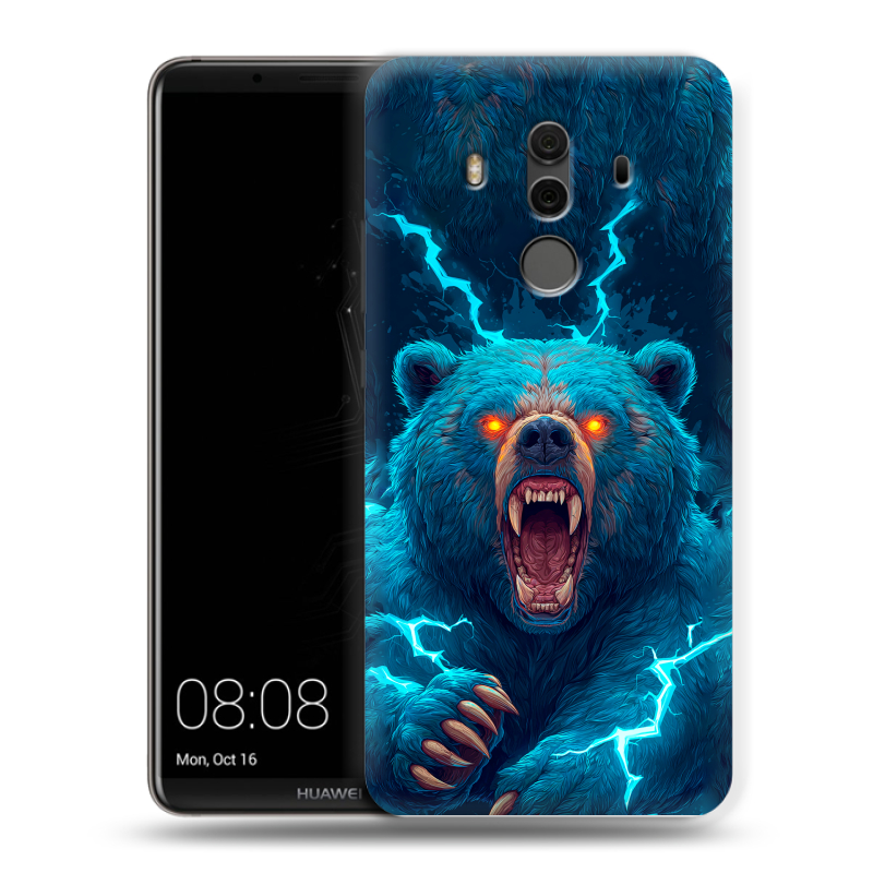 Силиконовый чехол на Huawei Mate 10 Pro с принтом Медведь Силиконовый чехол на Huawei Mate 10 Pro с принтом Медведь