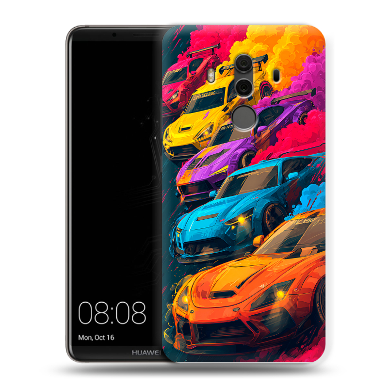 Пластиковый чехол на Huawei Mate 10 Pro с принтом Тачки Пластиковый чехол на Huawei Mate 10 Pro с принтом Тачки