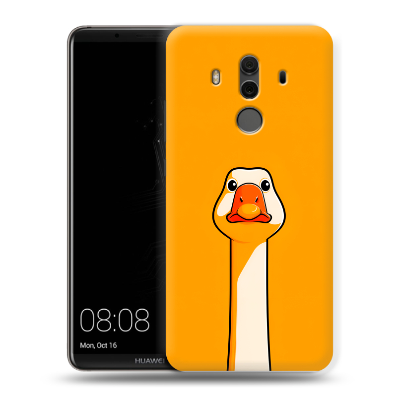 Силиконовый чехол на Huawei Mate 10 Pro с принтом Смешная утка Силиконовый чехол на Huawei Mate 10 Pro с принтом Смешная утка