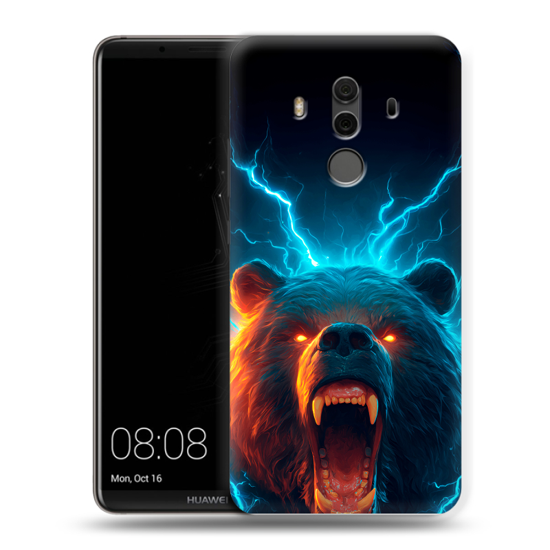Силиконовый чехол на Huawei Mate 10 Pro с принтом Медведь Силиконовый чехол на Huawei Mate 10 Pro с принтом Медведь