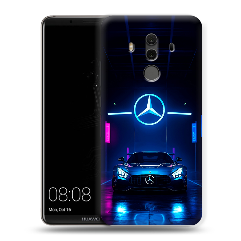 Силиконовый чехол на Huawei Mate 10 Pro с принтом Mercedes Мерседес Силиконовый чехол на Huawei Mate 10 Pro с принтом Mercedes Мерседес