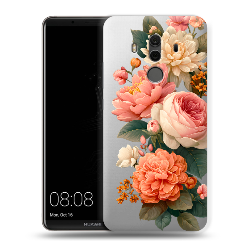 Силиконовый чехол на Huawei Mate 10 Pro с принтом цветы Силиконовый чехол на Huawei Mate 10 Pro с принтом цветы