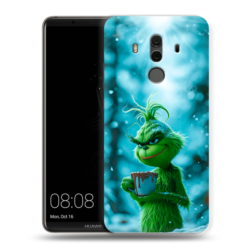 Силиконовый чехол на Huawei Mate 10 Pro с принтом Новый год гринч Силиконовый чехол на Huawei Mate 10 Pro с принтом Новый год гринч