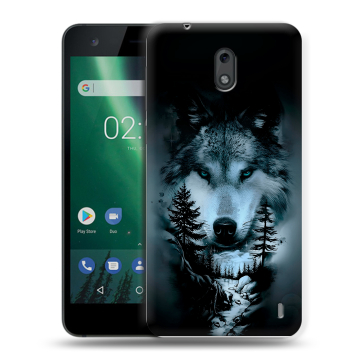 Силиконовый чехол на Nokia 2 с принтом Лесной волк Силиконовый чехол на Nokia 2 с принтом Лесной волк