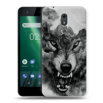 Силиконовый чехол на Nokia 2 с принтом Волк Силиконовый чехол на Nokia 2 с принтом Волк