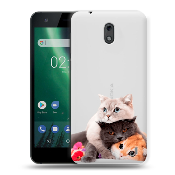 Силиконовый чехол на Nokia 2 с принтом Кошки Силиконовый чехол на Nokia 2 с принтом Кошки