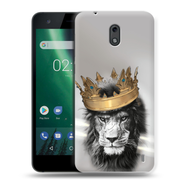 Силиконовый чехол на Nokia 2 с принтом Лев с короной Силиконовый чехол на Nokia 2 с принтом Лев с короной