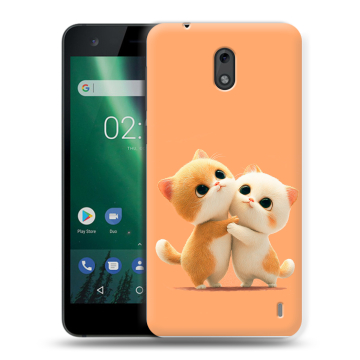 Силиконовый чехол на Nokia 2 с принтом Милые котики Силиконовый чехол на Nokia 2 с принтом Милые котики