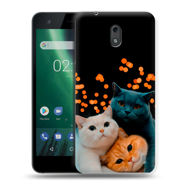 Силиконовый чехол на Nokia 2 с принтом Кошки Силиконовый чехол на Nokia 2 с принтом Кошки