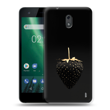 Силиконовый чехол на Nokia 2 с принтом Черная клубника Силиконовый чехол на Nokia 2 с принтом Черная клубника