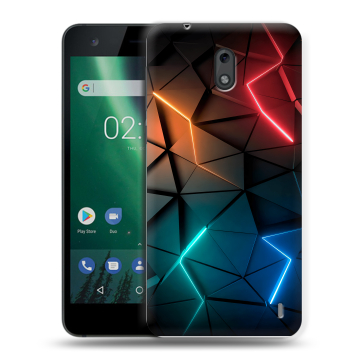 Силиконовый чехол на Nokia 2 с принтом Абстракция неон Силиконовый чехол на Nokia 2 с принтом Абстракция неон