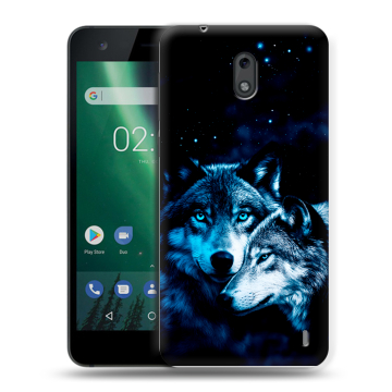 Силиконовый чехол на Nokia 2 с принтом Волки Силиконовый чехол на Nokia 2 с принтом Волки