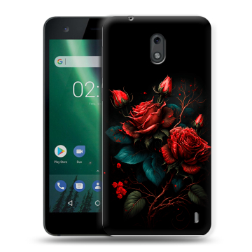 Силиконовый чехол на Nokia 2 с принтом Розы красные
