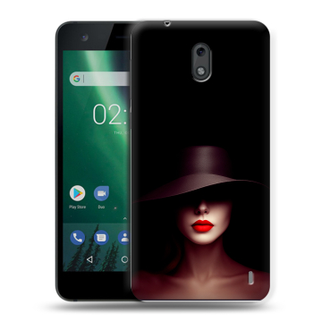 Силиконовый чехол на Nokia 2 с принтом Девушка в шляпе