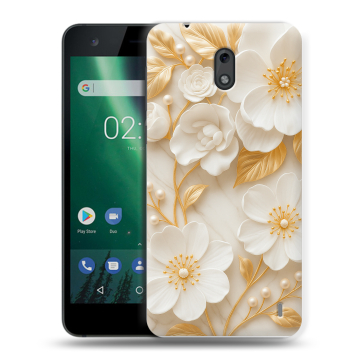 Силиконовый чехол на Nokia 2 с принтом Цветы Силиконовый чехол на Nokia 2 с принтом Цветы