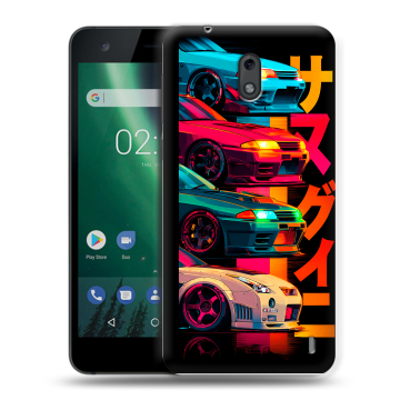 Силиконовый чехол на Nokia 2 с принтом Гоночные машины