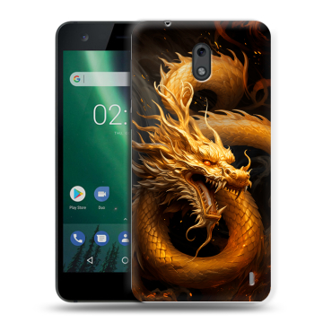 Силиконовый чехол на Nokia 2 с принтом Золотой дракон Силиконовый чехол на Nokia 2 с принтом Золотой дракон