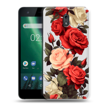 Силиконовый чехол на Nokia 2 с принтом Розы