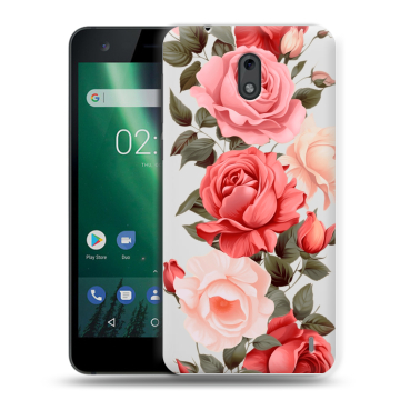 Силиконовый чехол на Nokia 2 с принтом Розы