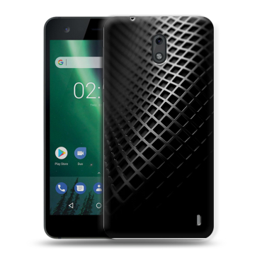 Силиконовый чехол на Nokia 2 с принтом Текстура металла