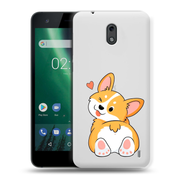 Силиконовый чехол на Nokia 2 с принтом Корги
