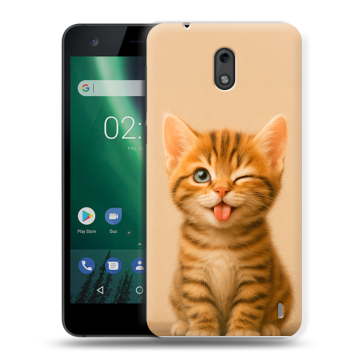 Силиконовый чехол на Nokia 2 с принтом котенок
