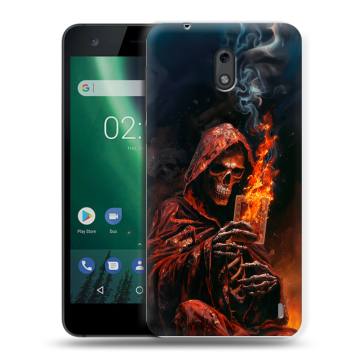 Силиконовый чехол на Nokia 2 с принтом Скелет и карты