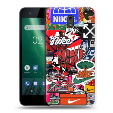 Силиконовый чехол на Nokia 2 с принтом Найк Nike яркий