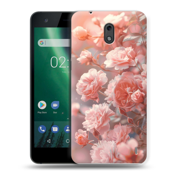 Силиконовый чехол на Nokia 2 с принтом Розовые розы