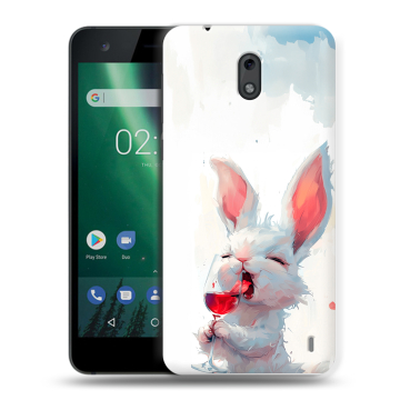 Силиконовый чехол на Nokia 2 с принтом кролик зайчик