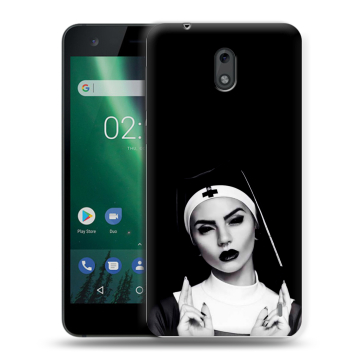 Силиконовый чехол на Nokia 2 с принтом монашка
