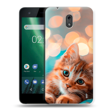 Силиконовый чехол на Nokia 2 с принтом котик