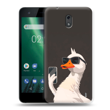 Силиконовый чехол на Nokia 2 с принтом утка в очках