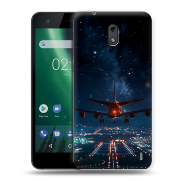 Силиконовый чехол на Nokia 2 с принтом самолет