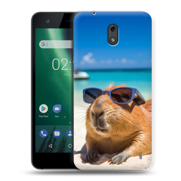 Силиконовый чехол на Nokia 2 с принтом Капибара