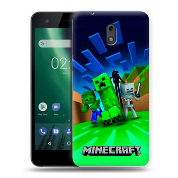 Силиконовый чехол на Nokia 2 с принтом Майнкрафт Силиконовый чехол на Nokia 2 с принтом Майнкрафт