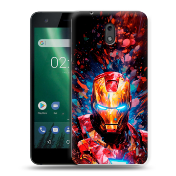 Силиконовый чехол на Nokia 2 с принтом Железный человек Ironman