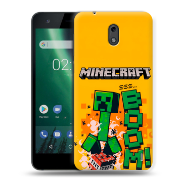 Силиконовый чехол на Nokia 2 с принтом Майнкрафт Minecraft