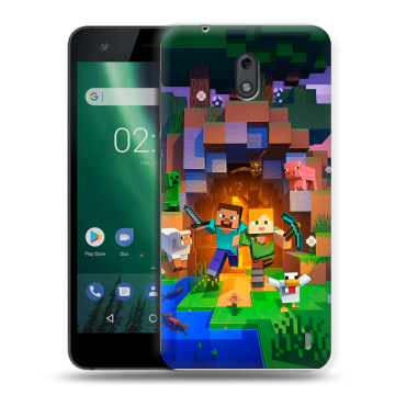Силиконовый чехол на Nokia 2 с принтом Майнкрафт Minecraft Силиконовый чехол на Nokia 2 с принтом Майнкрафт Minecraft