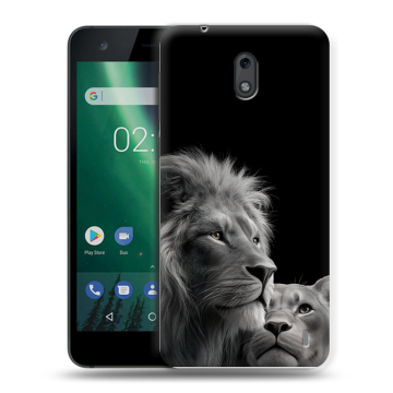 Силиконовый чехол на Nokia 2 с принтом Лев кошки Силиконовый чехол на Nokia 2 с принтом Лев кошки
