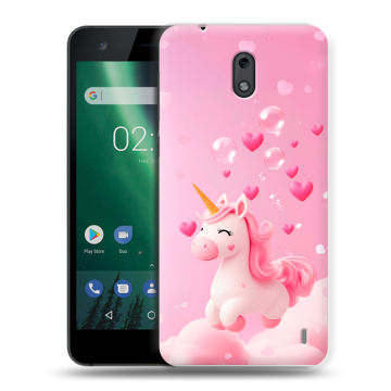 Силиконовый чехол на Nokia 2 с принтом Единорог