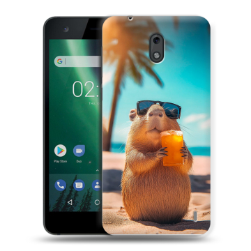 Силиконовый чехол на Nokia 2 с принтом Капибара